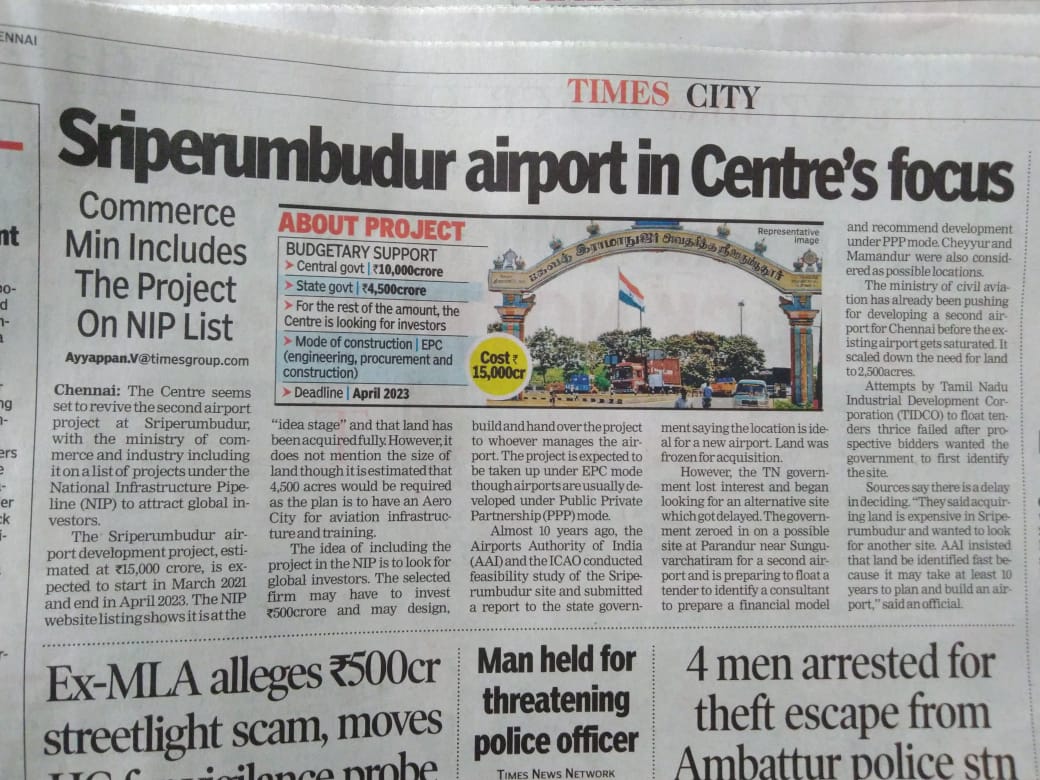 CHENNAI: SRIPERUMBUDUR AIRPORT IN CENTRE FOCUS
