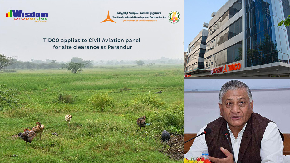 TIDCO asks the Civil Aviation panel for site permission at Parandur for Chennai's Second Airport
