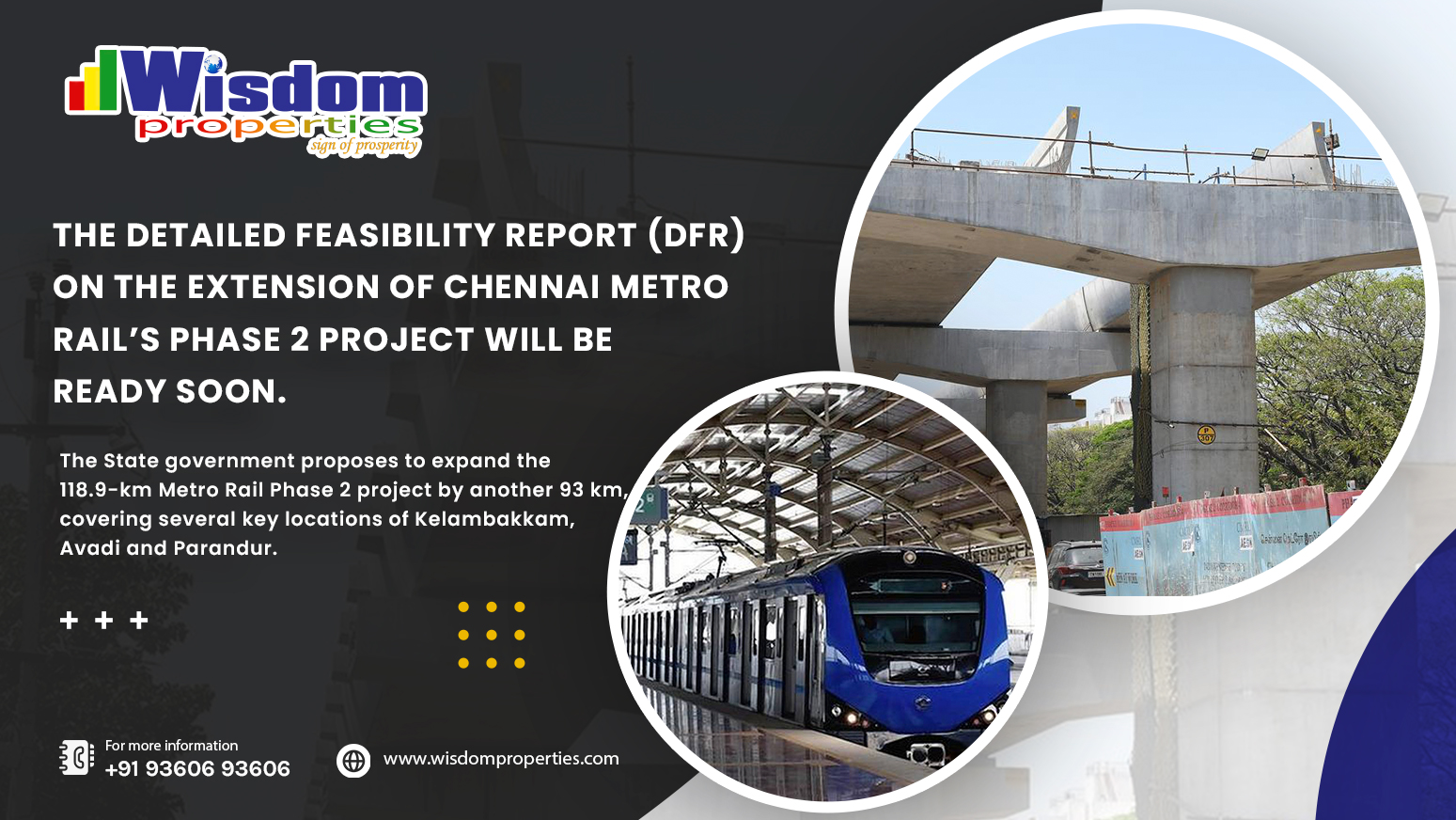 Chennai Metro Rail’s Phase 2 extension to be ready in three months-  Kilambakkam (Kelambakkam), Avadi, and Parandur