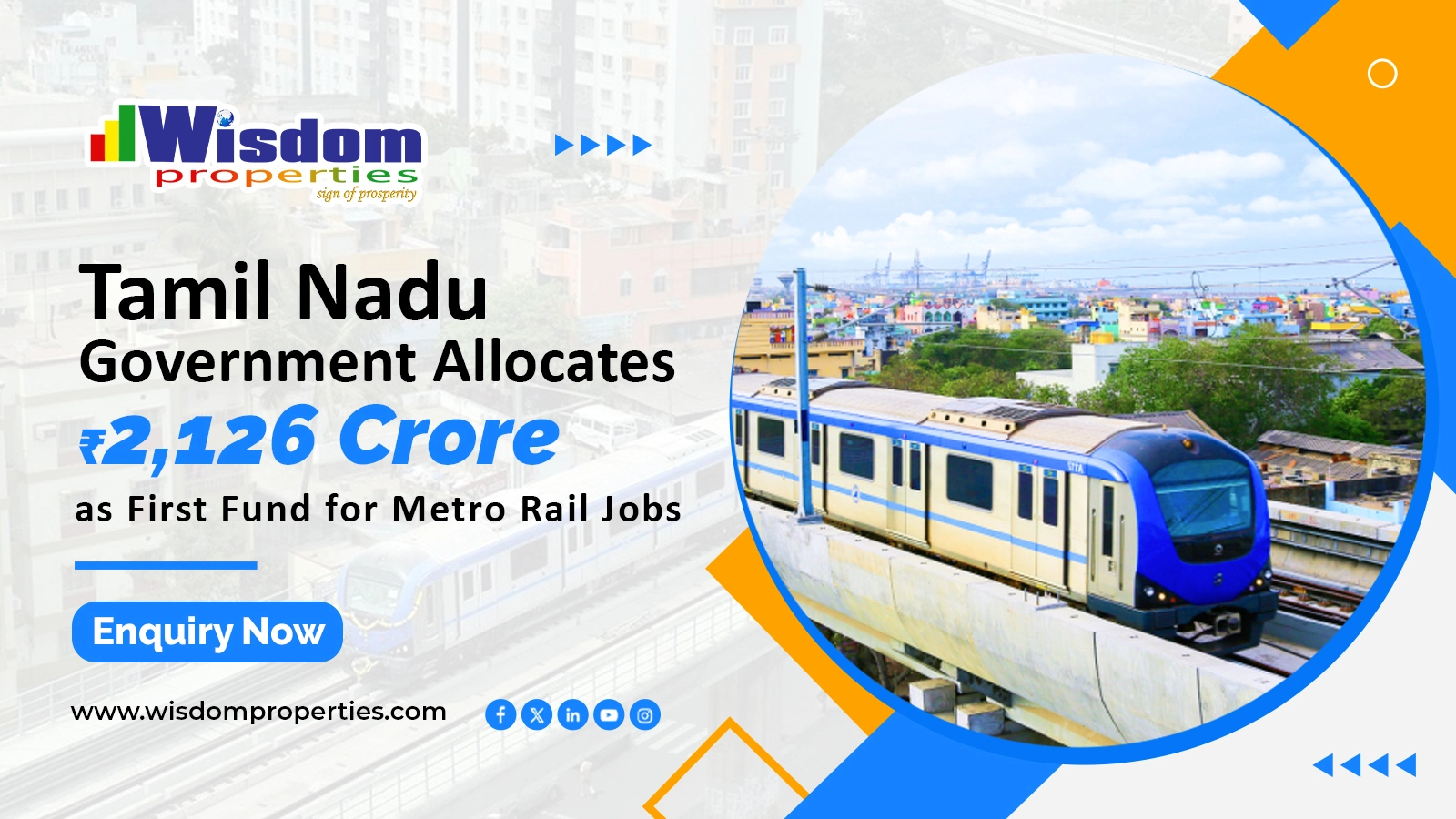 Tamil Nadu Government Allocates ₹2,126 Crore as First Fund for Metro Rail Jobs